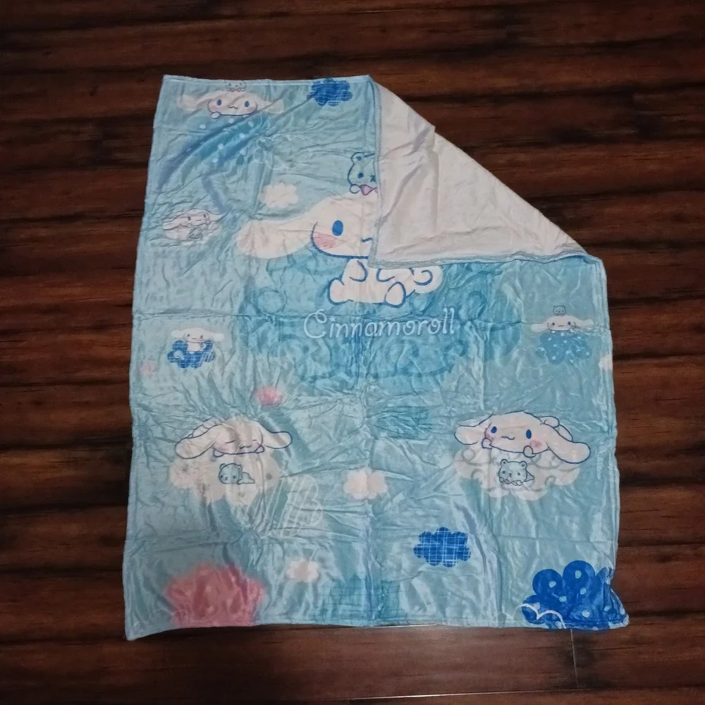 Sanrio Cinnamoroll Blue Fleece Throw Blanket 50x40 Kawaii Plush One Sided Print